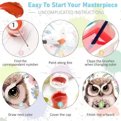 4 Pack Framed Paint by Numbers Kit for Adults(4PCS-BKH366+BKH367+BKH368+BKH369)