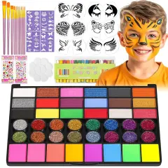 Kids Face Painting Kit	42 Colors (classic, glitter, fluorescent)