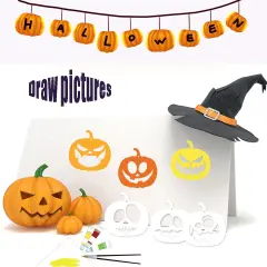 Halloween Pumpkins Face Stencils(3"L x 2"W)