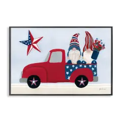 Stupell Industries Patriotic Gnomes in Truck Framed Giclee Wall Art Design by Yvette St. Amant