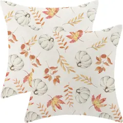 Maple Leaf Fall Decor Pillowcase Linen Autumn Thanksgiving Decorative Outdoor Throw Pillow Covers