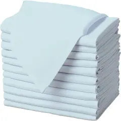 Cloth Napkins - 17 x 17 Inch Baby Blue Dinner Napkins - Set of 12 Soft & Absorbent Washable Fabric Cloth Table Napkins with Hemmed Edges for Hotel Restaurant, Holiday Parties & Wedding