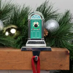 Northlight Christmas At Home Front Door Stocking Holder - 5" Silver