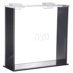 Lucite Matzah Box for Square Matzos Black
