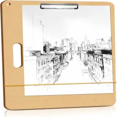 11.8x17.7 Drawing Board, Sketch Board with Sturdy Clip and Rubber Bands, Portable Art Clipboard for Classroom, Drafting and Studio Drawing