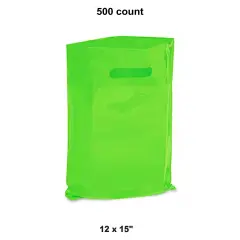 Elegant 12 x 15" Die Cut Handle Bags for Retail Lime Green