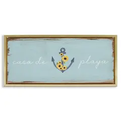 Stupell Industries Casa de Playa Framed Floater Canvas Wall Art Gold Floater Frame