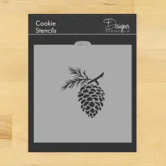 Pinecone Cookie & Craft Stencil | CM111 by Designer Stencils | Cookie Decorating Tools | Baking Stencils for Royal Icing, Airbrush, Dusting Powder | Craft Stencils for Canvas, Paper, Wood | Reusable Food Grade Stencil