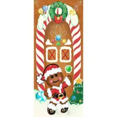 Kitcheniva Christmas Ginger Bread House Window Door Cover Decor 72" X 30"