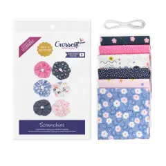 Crosscut Sewing Co.&reg; Scrunchie Sewing Project Kit for Beginners with Fabric, Instructions and Video Cozy floral