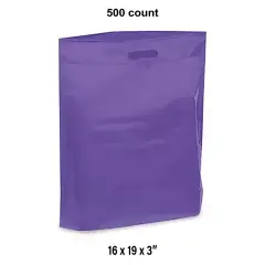 Event-Ready Die Cut Handle Bags for 16 x 19 x 3" Purple