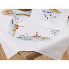 HerrschnersCoastline Table Topper Stamped Embroidery Kit Multi