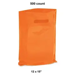 Durable 12 x 15" Die Cut Handle Bags for Orange