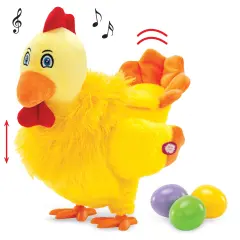 Collections Etc Musical Chick-A-Doodle Egg-Laying Hen Toy