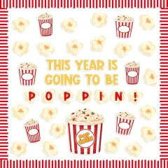 134Pcs Back to School Popcorn Bulletin Board
