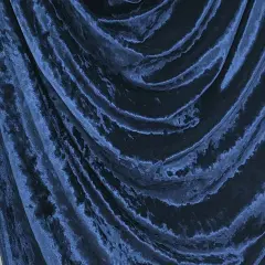 1 Yard Stretch Velvet Crushed Navy Fabric, 58/60" Wide Premium Apparel Material