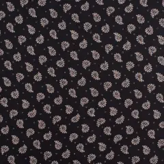 1 Yard Black Taupe Paisley Silk Chiffon Fabric for Skirts Blouses Dresses 44 Inch Width