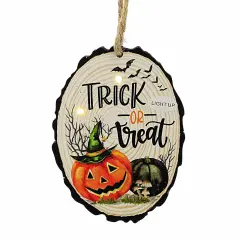 Ganz 4.5 Inch Halloween Light Up Ornament Halloween Tree Ornament , Halloween Decor Haunted Witch Bone Spider TRICK