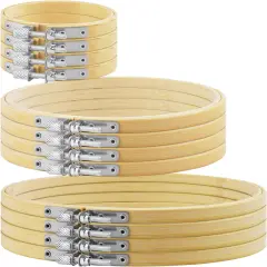 12 Pieces Embroidery Hoops, Bamboo Frame Circle Cross Stitch Hoop Ring Embroidery Hoops Set for Embroidery and Cross Stitch