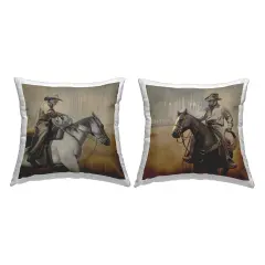 Stupell Industries Western Cowboys Rustic Scene 2pc Indoor Pillow Set, 18 x 7 x 18