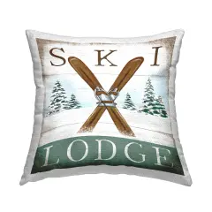 Stupell Industries Vintage Ski Lodge Outdoor Pillow, 18 x 7 x 18