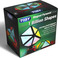 Magnet Pyramid Glow - 1 Cube Transforms into 1 Billion Shapes (Heart, Rose, Chocolate box&hellip;), 243 Rare Earth Magnets, Glowing, Holographic Design, Puzzle Toy, Easter Valentine Gift for him for her