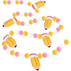 Back to School Decorations 7.5 Ft Felt Pompom Banner