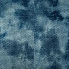 1 Yard Polyester Spandex Honeycomb Knit Real Tie Dye Fabric 58/60" Width NAVY