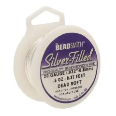 The Beadsmith Silver Filled Wire, 20 Gauge Dead Soft Round - 0.5 oz (9.37ft)