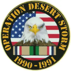 U.S. Military Patriotic Operation Desert Storm 1990-1991 Ribbon American Flag Eagle Pin 1"