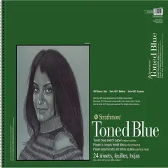 Strathmore 400 Series Toned Blue Sketch Pad 18"X24"-Wire Bound, 24 Sheets