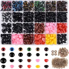 1028 Pcs Plastic Safety Eyes and Noses Kit
