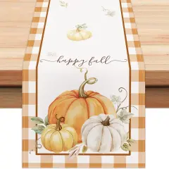 Fall Table Runner, Pumpkin Table Runner for Table Decorations, 13x72 Inch