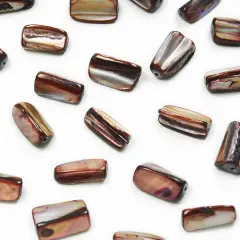 6 Packs of Tube Tinted Shell Beads - Mauve - 2 x 8" Strand