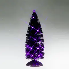 Black Bristle Tree With Purple Lights - Lemax Spooky Town