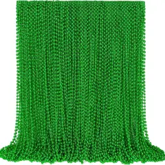 144 PCS St. Patricks Day Necklaces, Green Mardi Gras Christmas Bead Necklaces, 33" St. Patrick's Day Green Beads St. Patricks Day Accessories for Mardi Gras, St. Patricks Day Party Favors