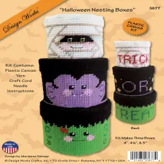 Design Works Plastic Canvas Wall Decor Kit Set Of 3-Halloween Nesting Boxes