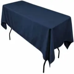 Rectangular Navy Blue Polyester Tablecloth 60&times;144 Inch Elegant Decor for Weddings, Parties & Banquets