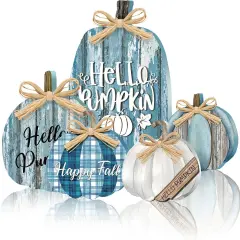 5 Pcs Fall Thanksgiving Decorations - Blue