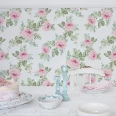 Rachel Ashwell Royal Bouquet Pink Wallpaper