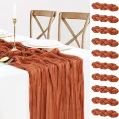 10 Pack Terracotta Cheesecloth Table Runners