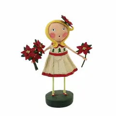 Lori Mitchell 6.5 Inch Etta Poinsettia Christmas Figurine , Lightweight Christmas Decor Christmas Flowers Multicolored
