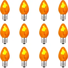 Halloween Flickering Flame Light Bulbs - Orange