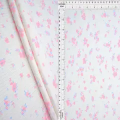 4&times;2 Yummy Rib Ditsy Print Knit 87% Polyester, 13% Spandex, 58/59&Prime; Width Soft Stretch Fabric PINK LT