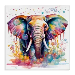 Stupell Industries Bubble Pattern Elephant Canvas Wall Art Design by Mary Cunningham
