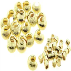 The Beadsmith Basic Elements Crimp Tubes & Stardust Crimp Covers Designed to Secure The Ends of Jewelry Stringing Cables & Wires, Gold Color