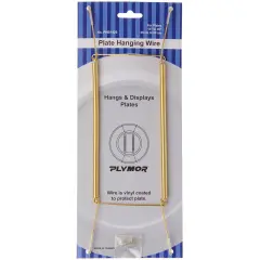 Plymor Shiny Gold Finish Wall Mountable Plate Hanger, 11" H x 3.5" W x 0.5" D (For Plates 14" - 20")