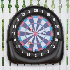 Collections Etc Jumbo Inflatable Outdoor Dartboard with 4 Fabric Balls