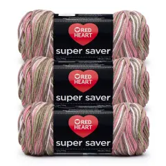 Red Heart Super Saver Yarn 24 Pack-Pink Camo