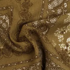 1 Yard Mustard Gold Rayon Crinkle Fabric Airy and Textured Material for Flowing Dresses Stylish Blouses and Chic Skirts 50/52 Inch Width